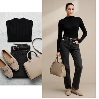 outfit mit Bež/Rjava/Škrlatna/Khaki Trotteur/Ravni čevelj Geox "Obleka za prosti čas"