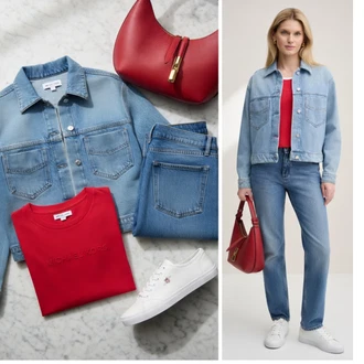 outfit mit Jakna za Pakiranje/Jakna za tek/Jakna z voskom/Jakna srajka Marc O'Polo "Obleka za prosti čas"