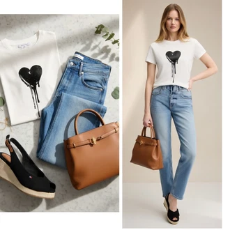 Outfits for chubby Lepo mit Bela/Rdeča/Roza/Zlati/Krem/Škrlatna Majica s potiskom/Ovitek za majico/Grafična majica/Lepa Majica/Majica s kratkimi rokavi/Casual Majica/Tiskana majica zadig&voltaire "Obleka za prosti čas"Look: Lepo, Ulična moda, Unisex, Romantičen, Babydoll, Girlfriend, Parižani, Modna