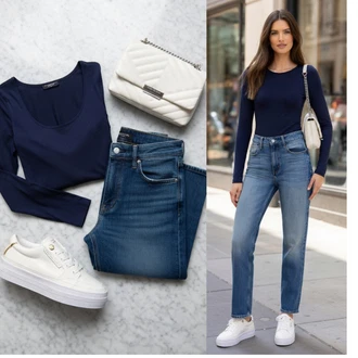 outfit mit Bela/Bež/Krem Superge Nizka/Plato-Sneaker/Skate Obutev Tommy Hilfiger "Obleka za prosti čas"