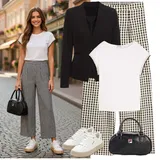 Bílé, zelené tenisky outfity image