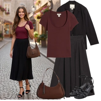 Outfit s Černá/Světle modrá Boyfriend Sako/Kožená bunda pro muže/Bavlněný Sako/Oversize Sako/Kožená Pánská Bund/Kožená bunda Bonprix "Letní Outfit"
