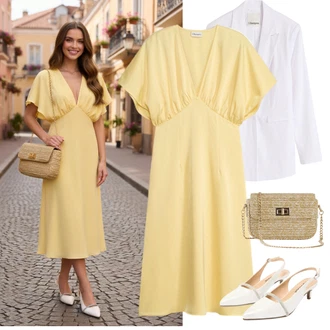 Outfit s Bílá Oblek Boyfriend Sako/Kožená bunda pro muže/Kordové Sako/Bavlněný Sako/Elegantní Sako/Oversize Sako/Kožená Pánská Bund Bonprix "Letní Outfit"