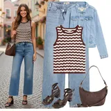 Outfity s modrými džínami image