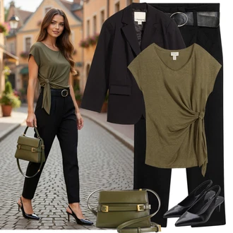 Outfit s Černá/Světle modrá Boyfriend Sako/Kožená bunda pro muže/Bavlněný Sako/Oversize Sako/Kožená Pánská Bund/Kožená bunda Bonprix "Letní Outfity"