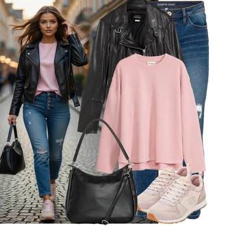 Svatba Outfit s Růžová/Fialová Teniska Kožené Tenisky/Nízká Teniska/Úzká Teniska/Teniska teddy/Letní Tenisky/Bota Na Pěší Turistiku Bonprix "Nápadný look na podzim"Look: Den na pláži, Popový koncert, Škola, Valentýn, Svatba