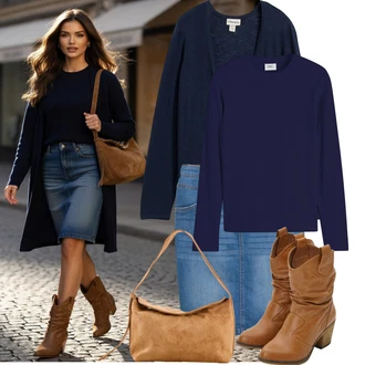 Outfit s Béžová/Hnědá Bagetová Taška/Velká Taška/Taška/Látková Taška/Taška Přes Rameno/Shopper Taška/Sportovní Taška Přes Rameno Bonprix "Podzimní trendy outfit"