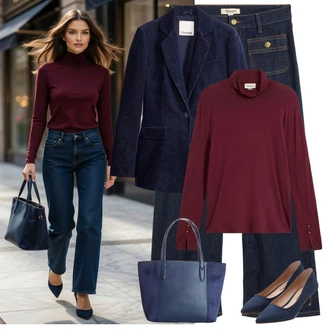 Samet Outfit s Bonprix "Podzimní vzhled"