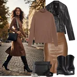 Outfity s koženými bundami image