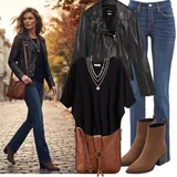 Outfity s bundou z umělé kůže image