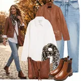 Modré outfity s "mom" džínami image