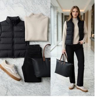 outfit mit Kavbojke Visokega Pasu/Kavbojke z Razporkom/Kavbojka z Nizkim Pasom/Kavbojke Sproščenega & Ohlapnega Kroja DKNY "Obleka za prosti čas"