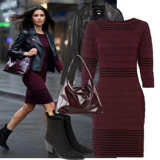 Outfit s Černá/Šedá Motorkářské Bund/Bunda z Umělé Kůže/Kožené Bund Bonprix "Nápadný look na podzim"