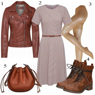 Normální Outfit s Zimní Pletené Šaty/Letní tenisky/Svetrové Šaty/Šaty Móda Pro Plnoštíhlou/Pruhovaný Svetr/Sakové Šaty About You "ABOUT YOU Šaty"