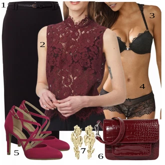 outfit mit Črna/Škrlatna Krilo Dorothy Perkins "Tvoj cool outfit"