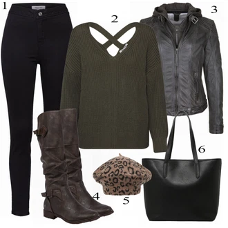 Outfit s Modrá Kozačka Mustang "About You Džíny"