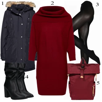 Hedvábí Outfit s Černá/Tmavě modrá Zimní punčochy/Nylonová punčocha/Punčocháče Velká Velikost/Vlněný punčocháč/Podpůrný punčocháč/Komprese ponožka Falke "About You Boty"