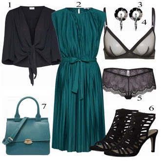 Outfit s Béžová/Tmavě hnědá/Černá/Růžová Průhledná kalhotka/Tanga/Brazilské Kalhotky/Spodní kalhotky/Klasické kalhotky/Průsvitná kalhotka Samsøe Samsøe "About You šaty"