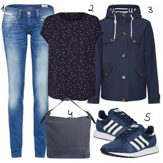 Outfit s Modrá Herrlicher "Adidas"