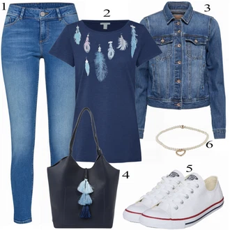 Outfit s Teniska Converse "Všechno Modrý"