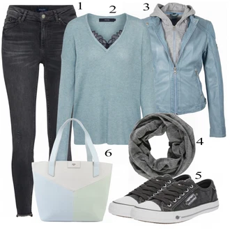 Outfit s Šedá/Černá Teniska Dockers by Gerli "Denní Outfit"