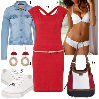 Vintage outfity Džínovina s Světle modrá/Modrá Krátké Džínové Bundičky/Vintage Bund Only "Denní Outfit"
