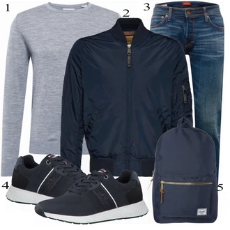 outfit mit Modra Alpha Industries "Vsakdanja oblačila"