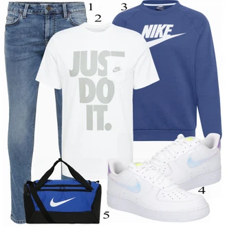 outfit mit Bela Casual Majica Nike Sportswear, Bela/Siva Superga Nike Sportswear "Priložnostna oblačila"