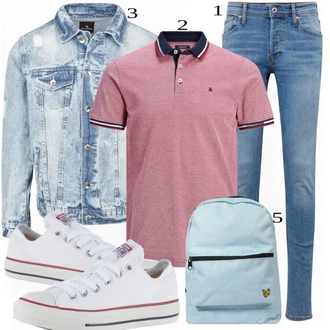 outfit mit Siva/Bela Superga Converse "Priložnostna oblačila"