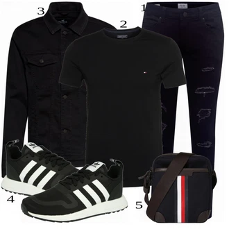 outfit mit Črna Denim Jakna Hollister "Priložnostna oblačila"