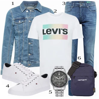 outfit mit Turkizna Denim Jakna Tom Tailor Denim "A"