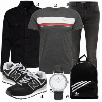 outfit mit Črna Denim Jakna Hollister "Priložnostna oblačila"