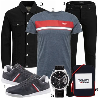 outfit mit Črna Denim Jakna Jack & Jones "Priložnostna oblačila"