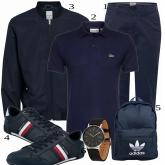 outfit mit Bela/Črna Polo majica Lacoste "Priložnostna oblačila"