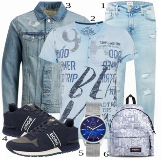 outfit mit Denim Jakna Jack & Jones "Priložnostna oblačila"