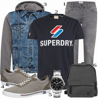 outfit mit Casual Majica Superdry "Priložnostna oblačila"