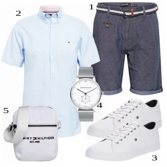 outfit mit Siva/Bela Superga Tommy Hilfiger "Priložnostna oblačila"