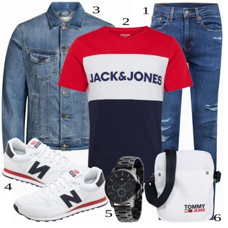 outfit mit Modra Denim Jakna Jack & Jones "Priložnostna oblačila"