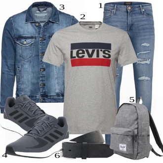 outfit mit Turkizna Denim Jakna "Priložnostna oblačila"