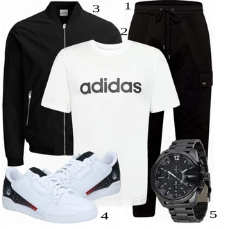 outfit mit Bela Casual Majica Adidas Performance "Priložnostna oblačila"