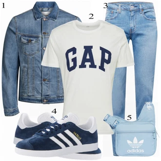 outfit mit Modra Denim Jakna Jack & Jones "Priložnostna oblačila"