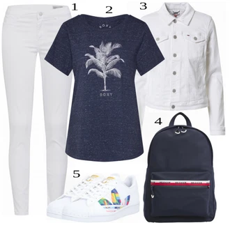 Outfit s Modrá Tričko ROXY "Denní Outfit"