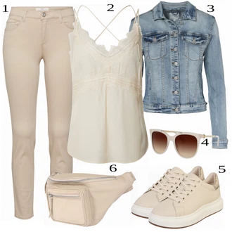 Outfit s Šedá Kabát/Podzimní bunda Vila "Denní Outfit"