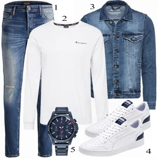 outfit mit Turkizna Denim Jakna "Vsakdanja oblačila"