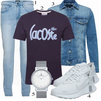 outfit mit Modra Majica Lacoste "Priložnostna oblačila"