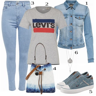 outfit mit Modra/Turkizna Denim Jakna Only "Tvoj cool outfit"