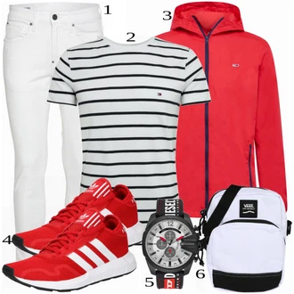 outfit mit Rdeča/Bela Superga Adidas Originals "Priložnostna oblačila"