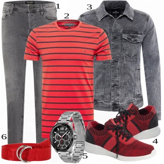 outfit mit Rdeča Superga Rieker "Priložnostna oblačila"
