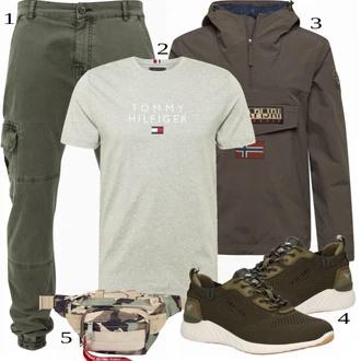 outfit mit Bež Torba Alpha Industries "Priložnostna oblačila"