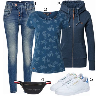 Outfit s Modrá/Bílá Kožené Boty/Push up Džín/Džíny s Nízkým Sedem/Slim Fit Džíny/Kožená Pánská Bund/Džín s Nízkým Pasem Gang "Tvůj otmjeni outfit"